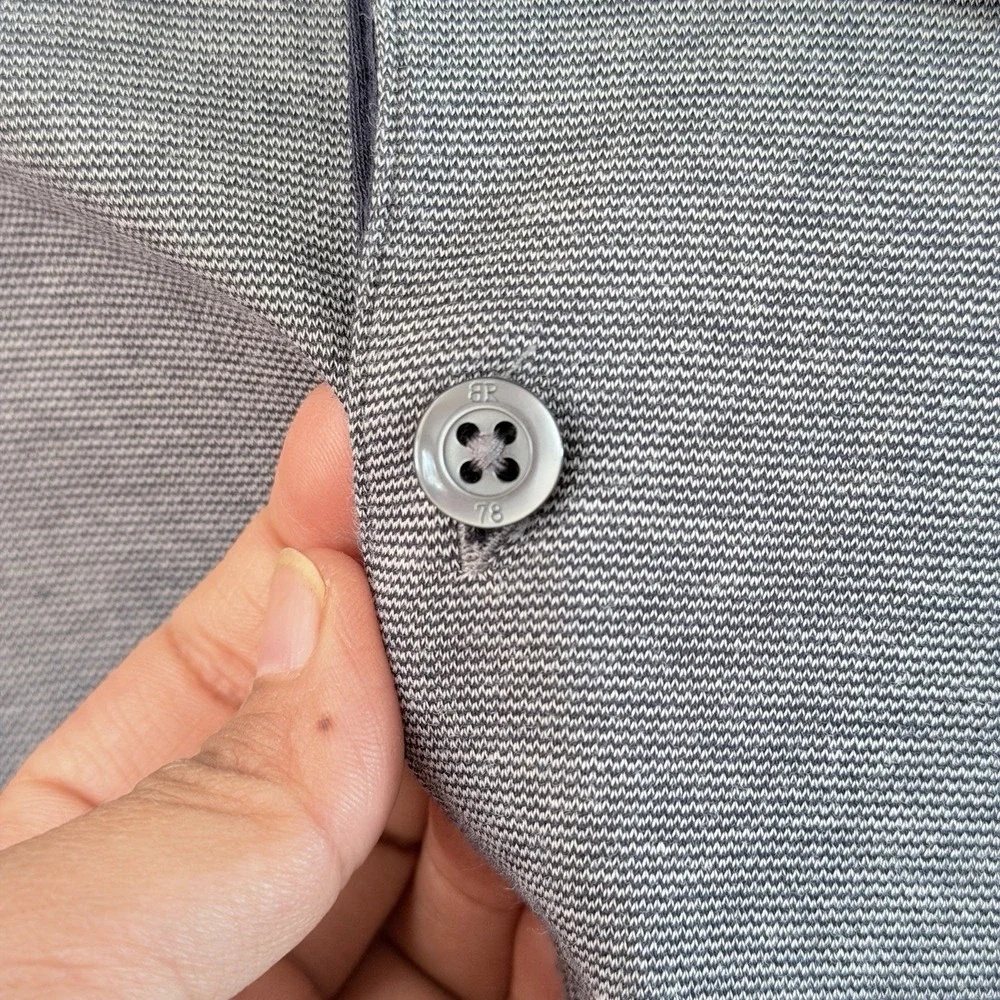 Banana Republic Luxury Touch Polo Men's M Blue Gray 100% Cotton Standard Fit